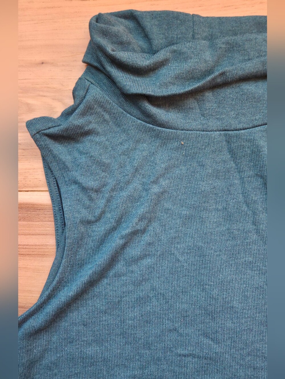LOFT Women's Teal Blue Sleeveless Cowl Neck Top Blouse Size Medium M - Picture 4 of 5